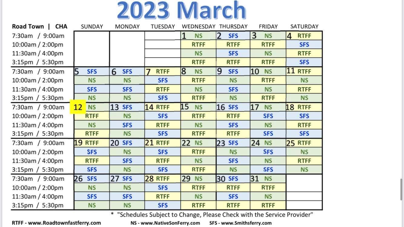 Attached picture March 2023 Ferry Schedule as of 8-7-2022.jpg